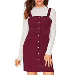 Floerns Women's Corduroy Pinafore Overall Dress